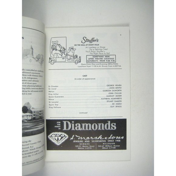 Camelot Papermill Playhouse Program 1964 John Cullum Stuart Damon Moser Mill - Picture 2 of 5
